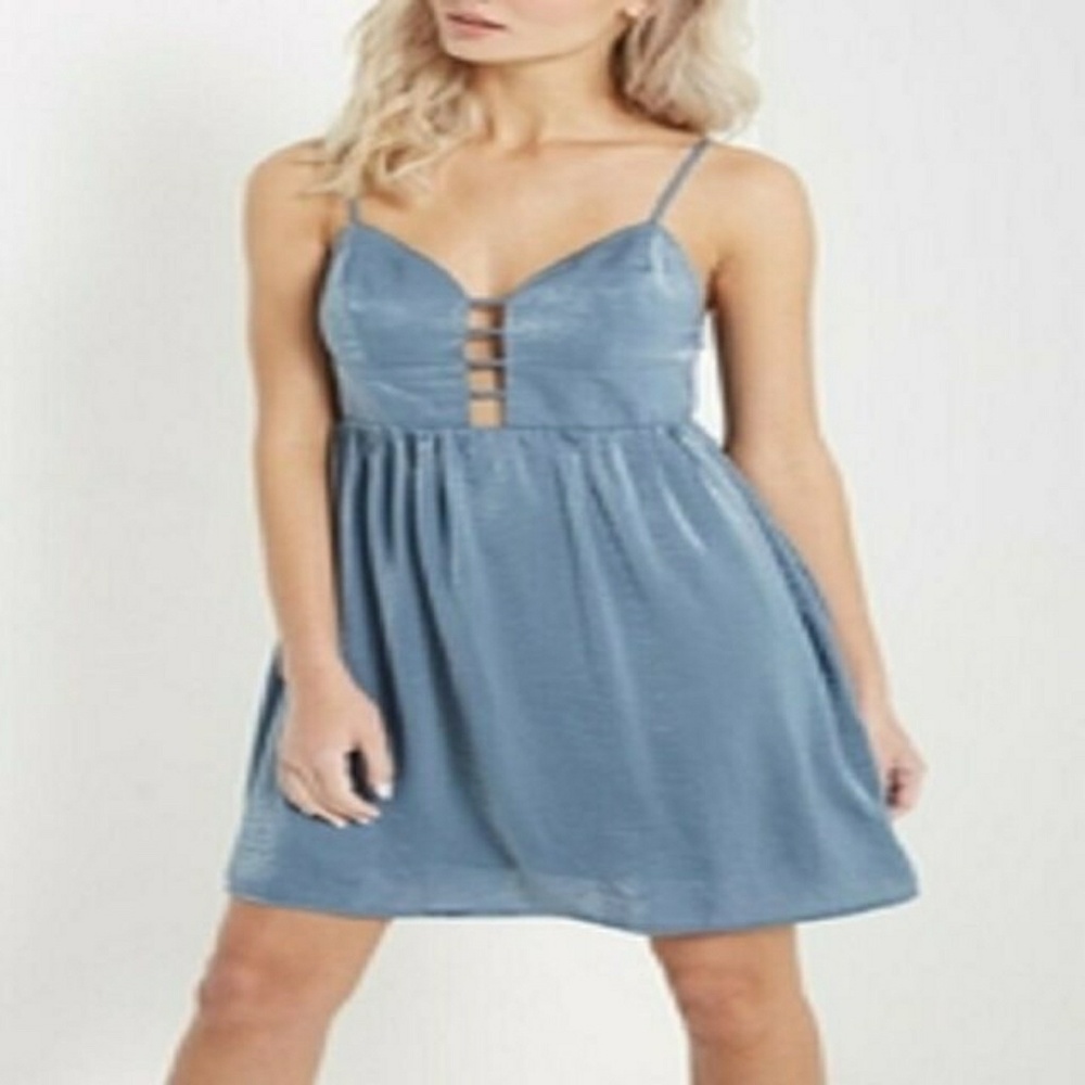 Soprano Blue-Gray Dress with Cut-Out